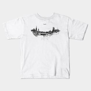 Zurich Black and White Skyline Kids T-Shirt